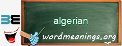 WordMeaning blackboard for algerian